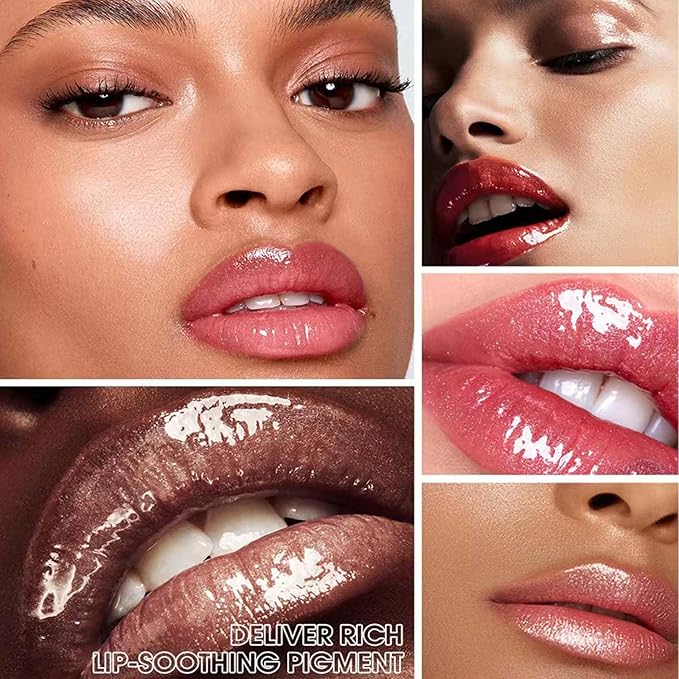 Jelly Red Lip Gloss Lipstick Lip Plumper Gloss Tinted Glitter Lipgloss Teens Moisturizing Lip Balm Lip Oil High Shine And Vegan Plumping Lip Gloss For Women Girls Long-Lasting Dry Lip Care (04#)