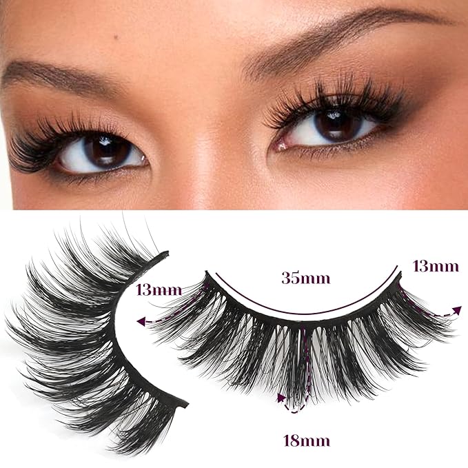 Losha Eyelashes Natural Look Faux Mink Lashes Pack Handmade Fluffy False Eyelashes 14 Pairs Eye Lashes (3D07)