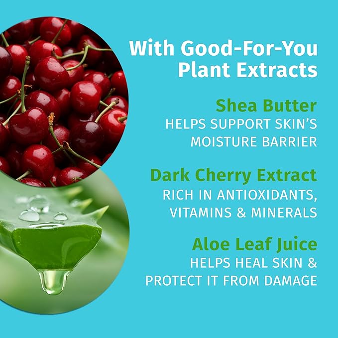 Hempz Cherry Body Lotion, Ultra Hydrating Daily Moisturizer, Self Care for Dry Skin and Hands, Dark Red Cherries, 17 oz.