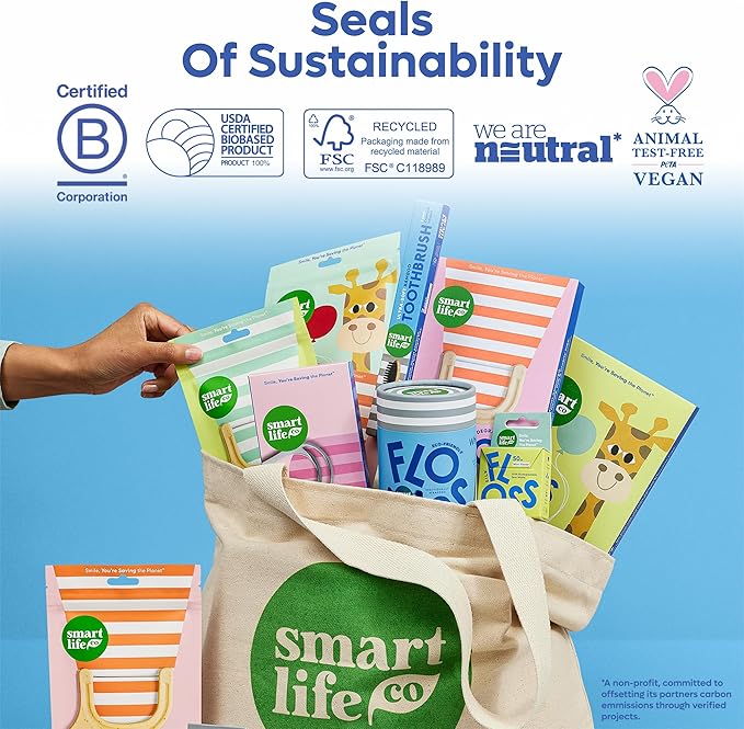 SmartLifeco Bamboo Interdental Brushes (10 Count) - Eco-Friendly Proxabrush, Reusable Dental Picks, Flexible Soft Bristles, Superior Gum & Teeth Cleaning, Toothpicks for Braces, PikStik - Tight Gaps