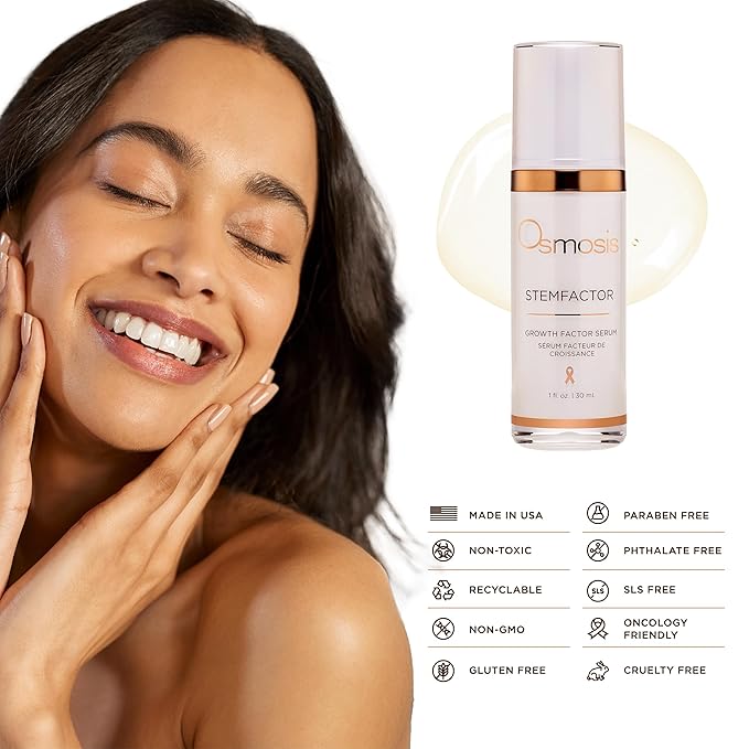 Osmosis STEMFACTOR Growth Factor Facial Serum Stimulates Stem Cells To Visibly Improve Signs of Aging and Damage, 1 fl oz
