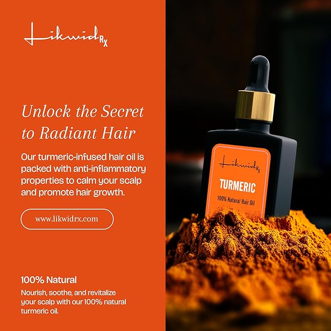 Turmeric Natural Hair Oil, Promotes Hair Growth, All Natural