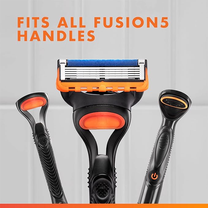 Gillette Fusion5 Razor Blade Refills for men- 12 Count – 5-Bladed with Lubrication Strip and Precision Trimmer