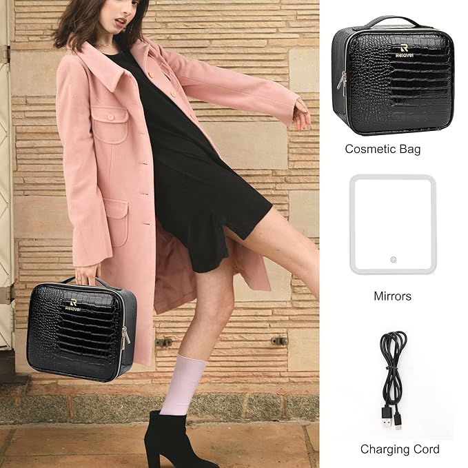 Relavel makeup train case with