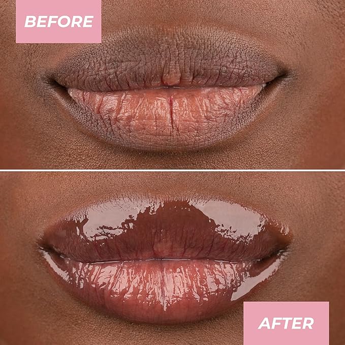 MCoBeauty - Lip Oil Hydrating Treatment - Sheer Pink - Moisturizing Jojoba Oil Lip Gloss - Juicy High-Shine Tinted Lip Glaze for Dry Lips with Doe-Foot Applicator - Cruelty Free Lip Care