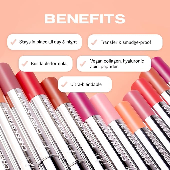 Sacheu Cheek STAY-N Liquid Blush for Cheeks — High Pigment, Buildable, Lightweight Cream Blush for Dewy & Radiant Flushed Cheeks — Long-lasting & Cruelty Free (I'm Cute)