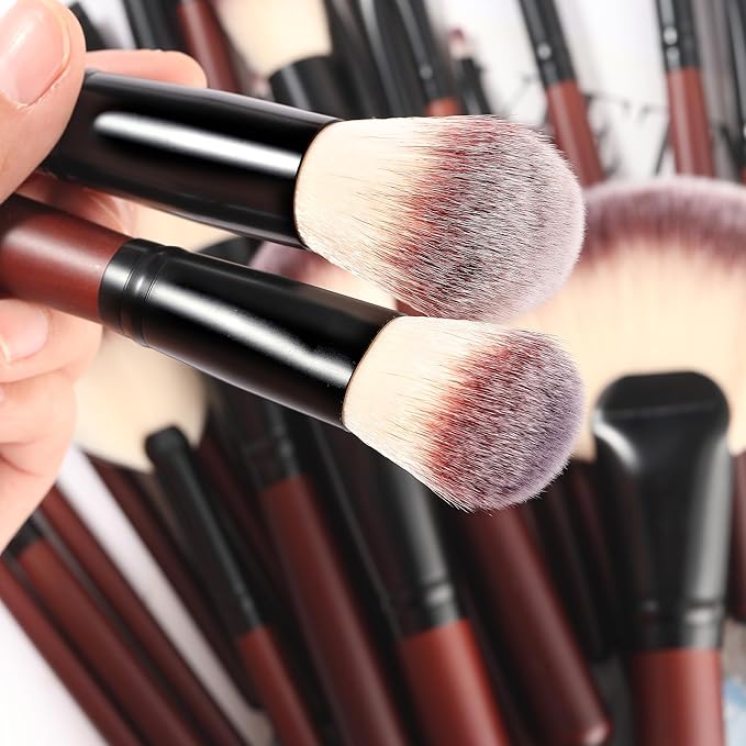 Yasingsi Makeup Brushes Set 26-Piece Makeup Brushes Premium Synthetic Foundation Powder Concealer Blush Eyeshadow Contour Professional Makeup Brush Set with 2 Brush Bags