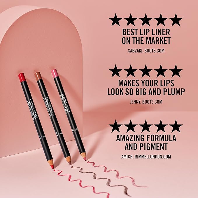 Rimmel Lasting Finish 8HR Soft Lip Liner Pencil - Vibrant, Blendable Formula to Lock Lipstick in Place for 8 Hours - 120 Pink Candy, .04oz,Pack of 1