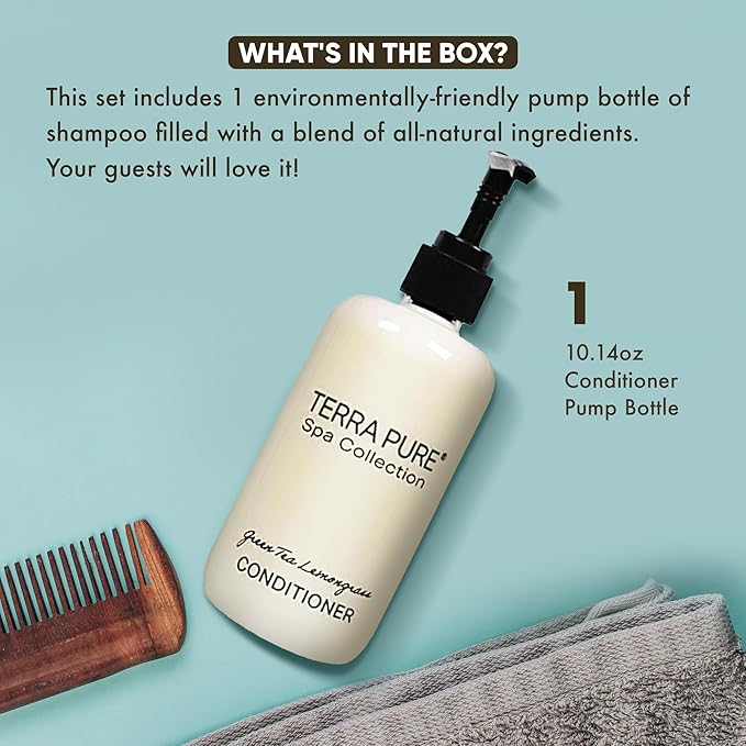 Terra Pure Conditioner | Spa Collection | Hotel Amenities in Pump Bottle | 10.14 oz. / 300 ml (Single Bottle)