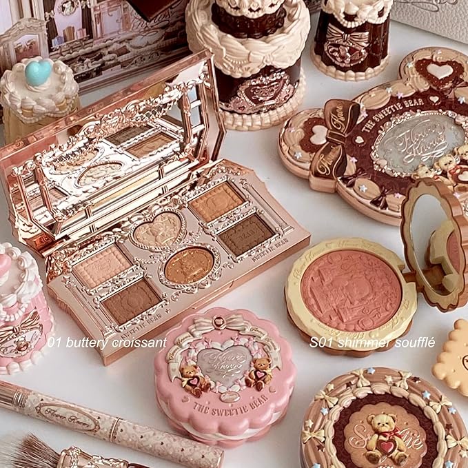 Flower Knows Jan-The Resurgence Vault Makeup Box Set,13-Piece Beauty Kit,Includes Make-up Palette,Lipsticks,Blush,Hair Clip,Mirror,Perfect Perfect New Year,Valentine,Make Up Gift for Women & Girls