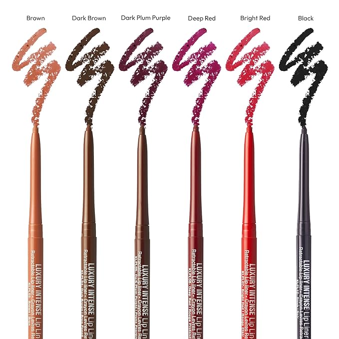 Professional Lip Liner, Long-Lasting Luxury Intense Lipliner, Creamy Retractable Easy to Use Richly Pigmented Lip Liner Pencil 3 PCS (Dark Brown)