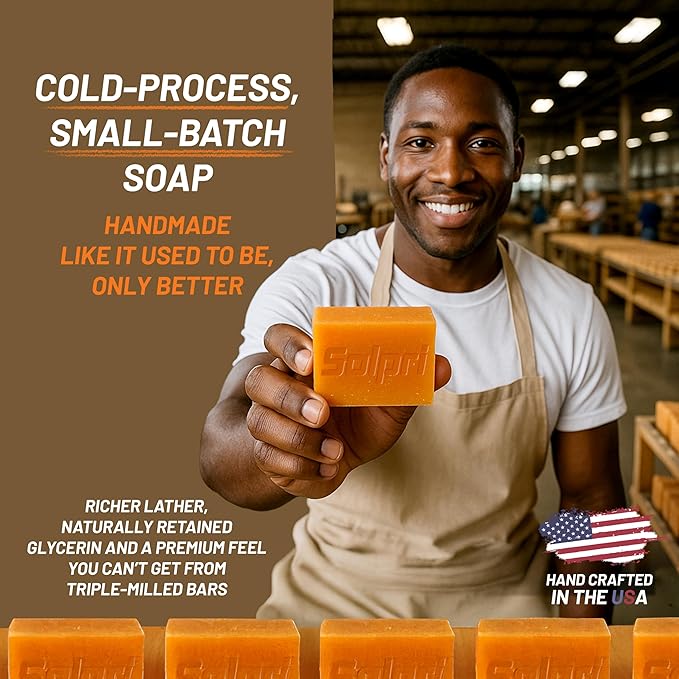 Solpri Shield Athletic Tea Tree Soap Bar with Lemongrass & Eucalyptus – 4 oz (2 Pack) – Cold-Process Soap Bar for Sweat, Odor & Itch-Prone Skin – Made in USA