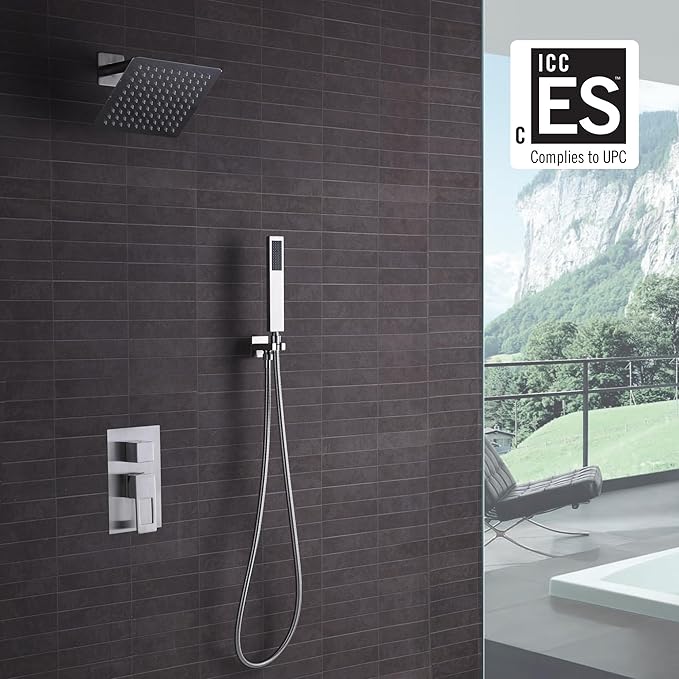 SUMERAIN Shower Faucet Brushed Nickel,Rough-in Valve Included and Complete Metal Components,Customized Acceptable
