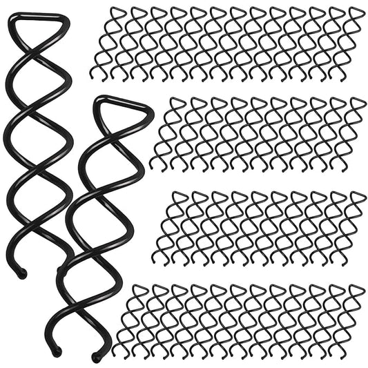 FANDAMEI 50PCS Spiral Hair Pins, Spin Pins Non-Scratch Round Tips, Twist Screw Hair Pin for Women Bun Hair Style DIY, Spiral Bobby Pins Black