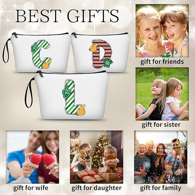 ARIOSEY Football Initial Birthday Graduation Gifts Cosmetic Travel Toiletry Bags Football Accessories Party Favors for Women Girls Daughter Niece Team Coach Friends -L