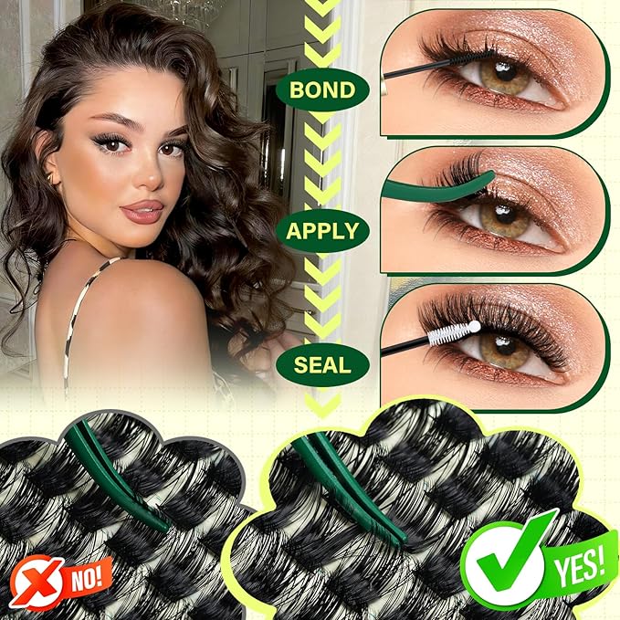 DIY Lash Extension Kit KEYYOU 144pcs Lash Clusters Eyelash Extension Kit with Mascara Brush Bond and Seal Lash Glue Remover Lash Applicators Lash Brush for DIY Lash Extensions (Y04 Kit)