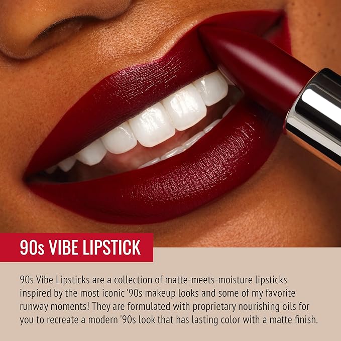 Runway Rogue ‘1993’ Matte Midnight Merlot 90s Vibe Lipstick Bundle with ‘Throwback’ Burgundy Blackberry Red Designer Liner Lip Liner Pencil and Sharpener