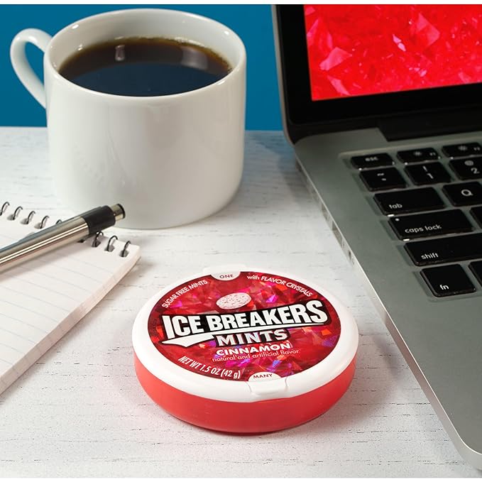 Ice Breakers Cinnamon Sugar Free Mints Tins, 1.5 oz (8 Count)
