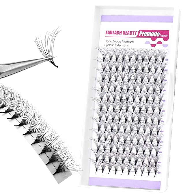 Premade Lash Fans Double Layers 0.07 D Curl Volume Pre Made Fans Eyelash Extensions 10D Thickness Fluffy Premade Easy Fan Lashes (10D-0.07D-11mm)