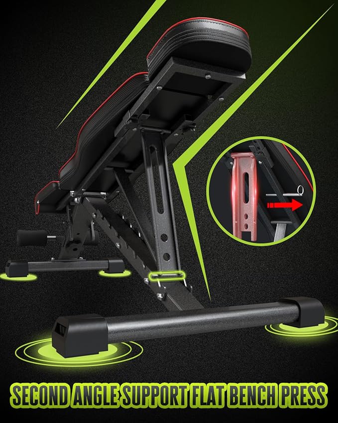 Adjustable Weight Bench for Bench Press 880LBS Stable 90 Degree