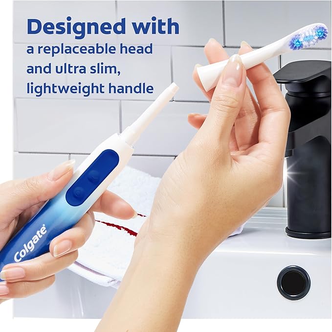 Colgate 360 Floss Tip Sonic Powered Battery Toothbrush, 2 Pack