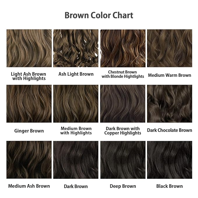 REECHO 20" 1-Pack 3/4 Full Head Curly Wave Clips in on Synthetic Hair Extensions HE008 Hairpieces for Women 5 Clips 4.5 Oz per Piece - Medium Warm Brown