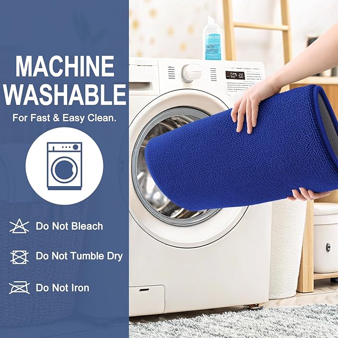OLANLY Thick Memory Foam Bath Mat Rug 36x24, Extra Soft Absorbent Bathroom Rug, Quick Dry Bath Mats, Non-Slip, Machine Washable Carpet for Bathroom, Tub and Shower, Home Decor Accessories, Royal Blue