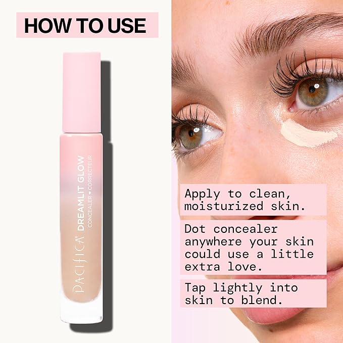 Pacifica Concealer – DreamLit Glow Full Coverage Concealer with Squalane for Dark Circles & Dark Spot Correction, Lightweight & Long-Lasting, Vegan & Cruelty-Free, Shade 11 (Light Beige)