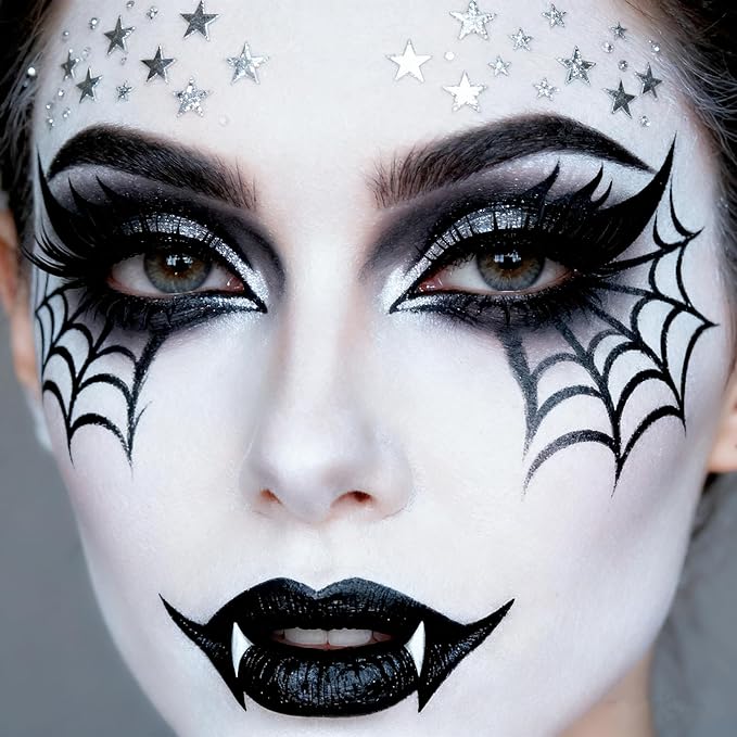 Go Ho White Black Red Face Body Paint Washable(7 oz) for Clown Makeup,Cream Water Based White Black Vampire Skeleton Clown Body Paint for Halloween Costumes Cosplay SFX Makeup