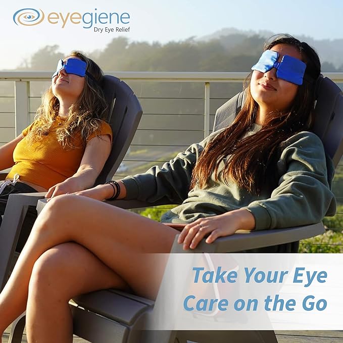 EYEGIENE System - Self Heating Eye Mask – Warm Compress for Eyes, Multi-Use Heat Treatment for Dryness, Fatigue, Styes, Blepharitis, Portable Heated Eye Mask for Dry Eyes, 10 Pair Wafers & 1 Mask