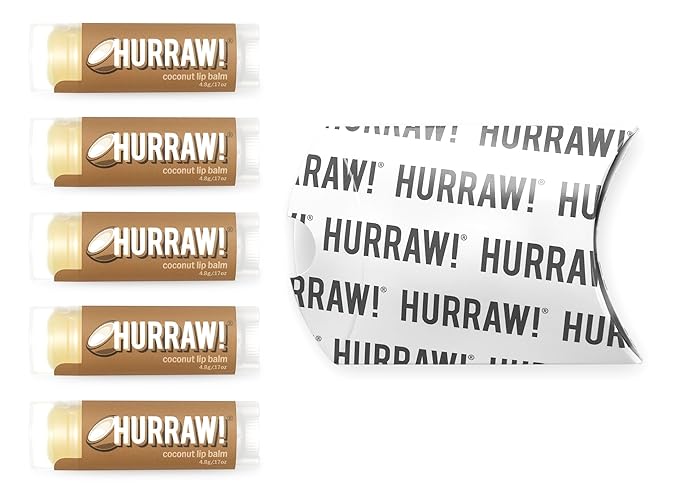 Hurraw! Coconut Lip Balm, 5 Pack: Palm