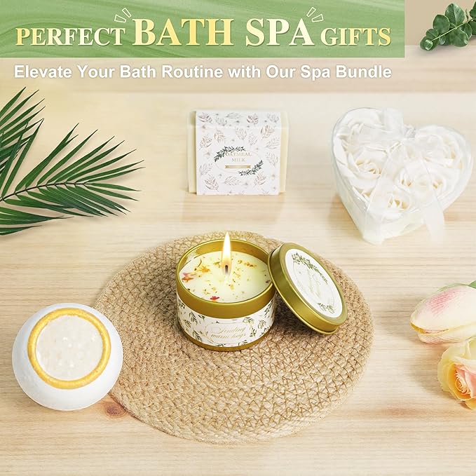 Valentines Day Gifts for Her Women Girlfriend Wife Daughter, 11 Pcs Birthday Gifts for Women Mom Her Best Friend Sister Grandma, Self Care Gift Get well Relaxing Spa Thank you Sympathy Gift Basket Set