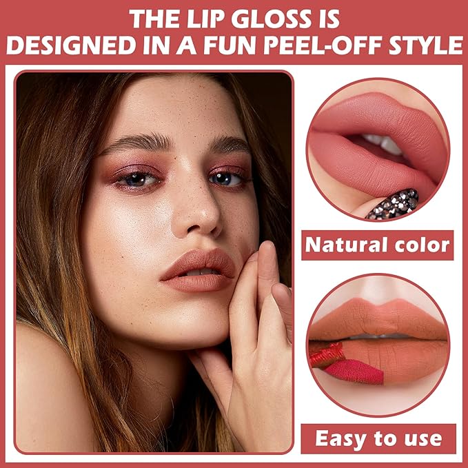 AWCCXMYM 5 Colors Peel Off Lip Stain Lip Long