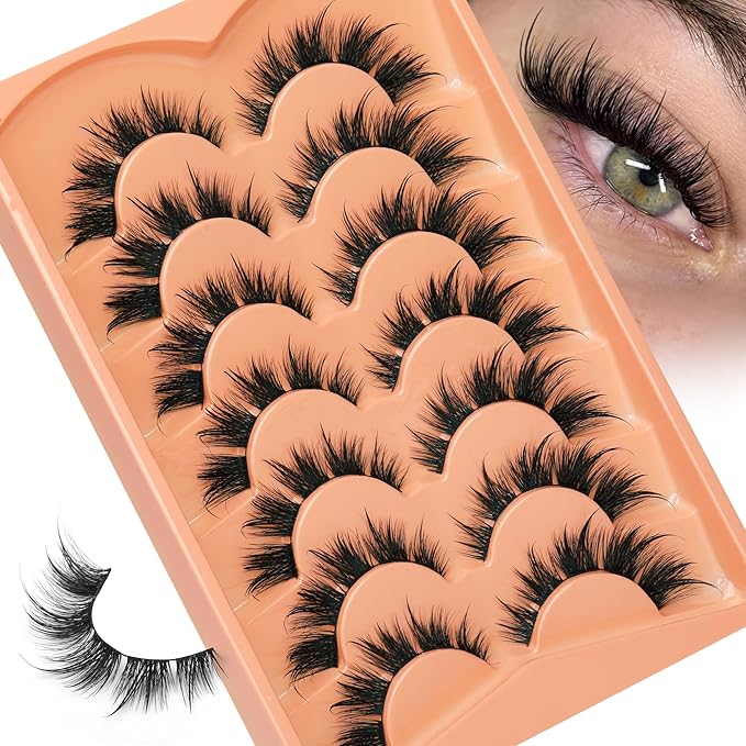Focipeysa Spike Lashes Pack Wispy False Eyelashes Volume Faux Mink Lashes 18mm Natural Look False Lashes Short Strips Lashes by Focipeysa