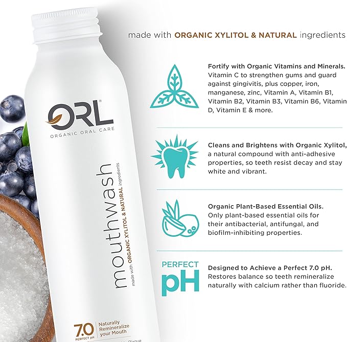 ORL Natural & Organic Mouthwash Uniquely Formulated to Clean Your Mouth Whiten Your Teeth Strengthen Tooth Enamel