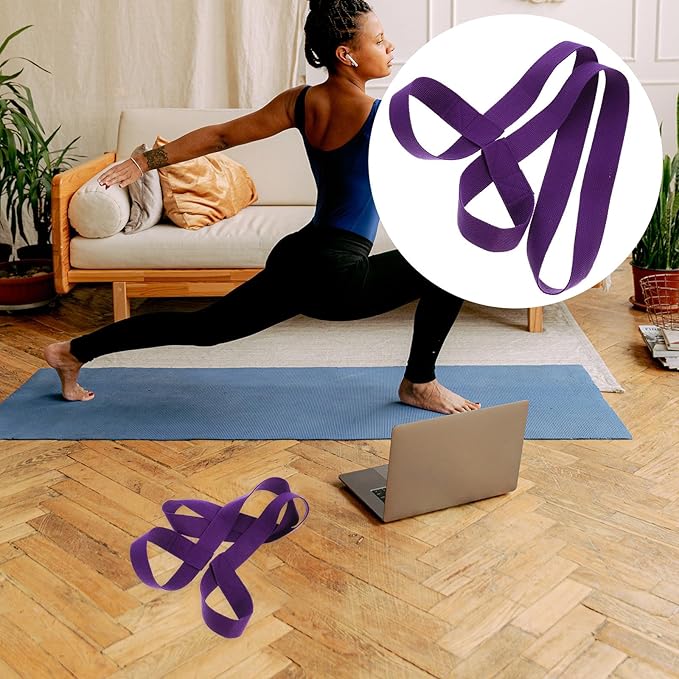YARNOW 2Pcs Adjustable Yoga Mat Straps Set Sturdy Purple Yoga Mat Carrying Sling with Adjustable Buckle Multi-Function Accessory for Transport and Storage Suitable for Training and