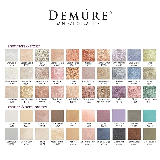 Demure Mineral Make Up (Brownstone Sparkle) Shimmer Eyeshadow, Loose Powder, Glitter Eyeshadow, Eye Makeup, Professional Makeup