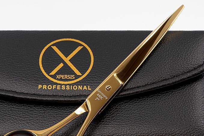 PRO 7" Golden German Made Sharp Barber Hair Cutting Shears Light weight With Finger Rest