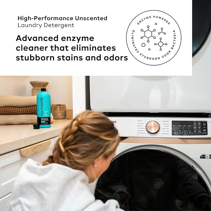 Nonaste Pure Clean Activewear Laundry Detergent (32 Fl Oz, Pack of 1) – High Performance Detergent, Eliminates Trapped Sweat & Odors | Laundry Safe for Fabrics and Sportswear, Unscented, 16 Loads
