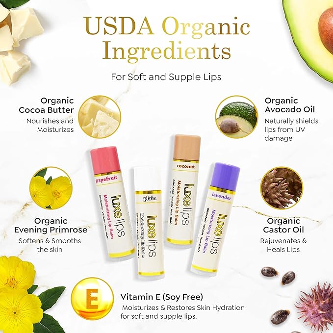 Luxe Beauty No-Beeswax, No-Petroleum Organic Lip Lipstick