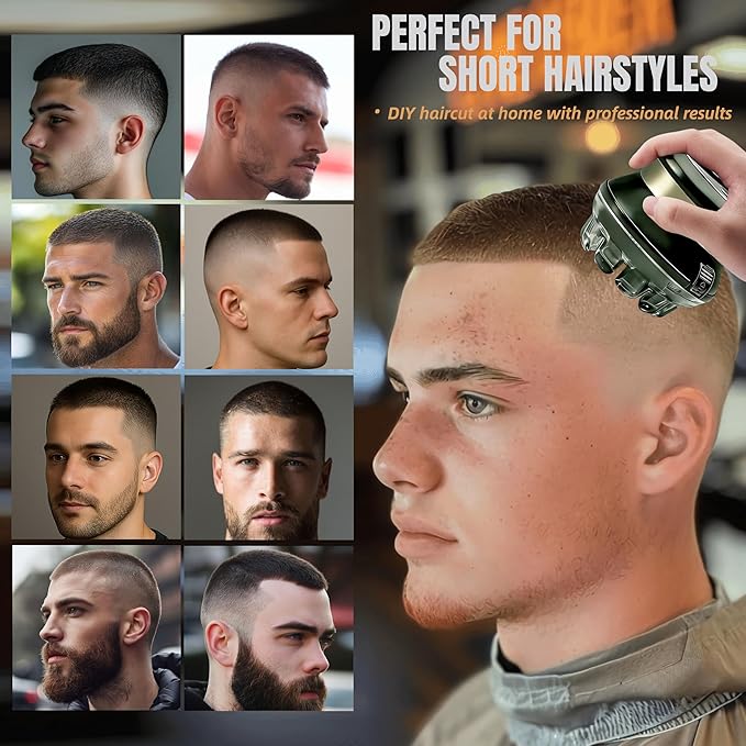 Hair Clippers for Men Self Haircut Kit Cordless Circular Bald Head Hair Trimmer USB Rechargeable with Trimmer Waterproof Electric Grooming Tool Hair Cutting Set Self Cut for Home Use