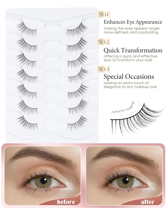 Onlyall Half Lashes Natural Half Eyelashes Wispy Corner Lashes C13