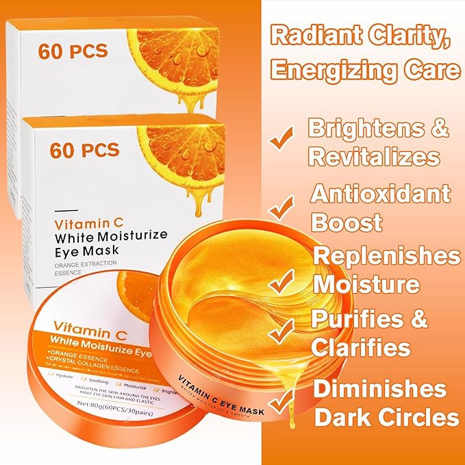 Lktvys Eye Gel Patches 60 PCS, Antioxidant and Brightening, Collagen Eye Mask, Eye Masks for Puffy Eyes, Improve Dark Circles and Puffiness, Suitable for Both Men and Women
