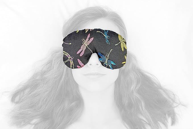 Candi Andi Handmade Weighted Sleep Eye Mask Yoga Pillow - Flax Seed Fill - Lavender Scented - Dragonfly Nite - TEMFL-DF