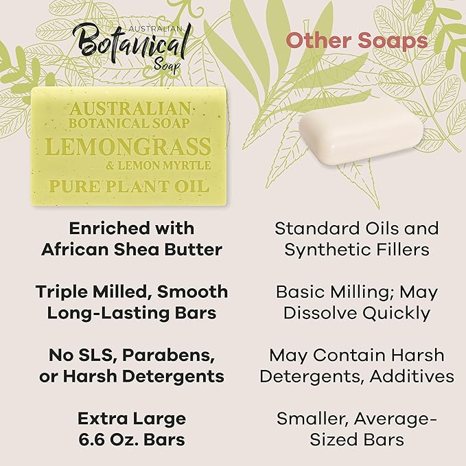 Australian Botanical Soap 16-Bar Set, Goats Milk & Soya Bean 8-Pack + Variety 8-Pack,| 6.6 OZ Triple-Milled Soap Bars with Organic Shea Butter & Sustainable Plant Oils