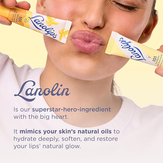 Lanolips 101 Ointment - Lanolin Lip Balm for Smooth, Hydrated & Healthy Lips - Multipurpose Ointment with Lanolin Oil for Dry Cuticles & More - Online Exclusive - Vanilla (0.35 oz)