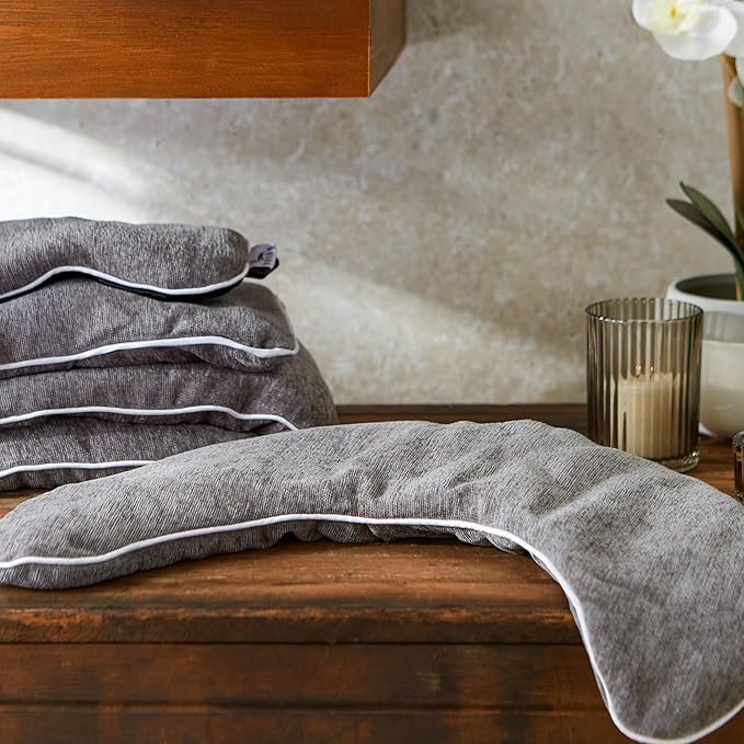 Bucky Hot & Cold Therapy Spa Collection Chenille Eye Mask, 8.5x4", Gray
