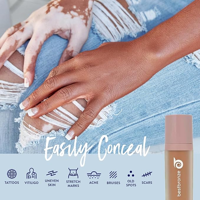 Best Bronze Bombshell Body Makeup - Tattoo Cover Up Makeup & Body Foundation Waterproof - Tattoo Concealer Waterproof for Scars, Varicose Veins Cover Up & Leg Foundation (C3.5 Light Peach)