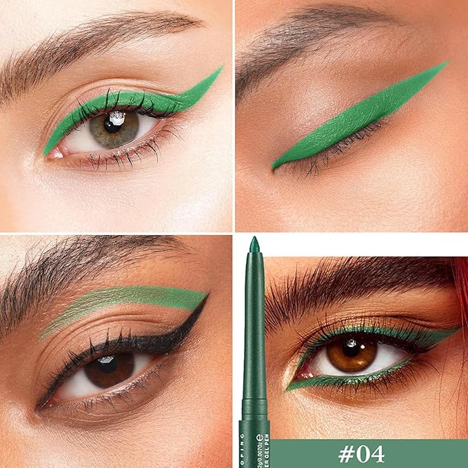 Quick-Drying Smooth-Glide Cream Eyeliner Set, 12 Versatile Shades Available, Waterproof Smudge-Proof Long-Lasting, Beginner-Approved, Safe for Sensitive Eyes & All Skin Types (04#)