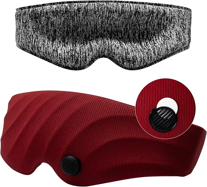 AiSleep Sleep Mask, Scented Eye Mask for Sleep, 100% Blackout Eye Mask for Women Men, 3D Contoured Cup, Zero Pressure Soft Comfortable Sleep Mask for Travel-Red